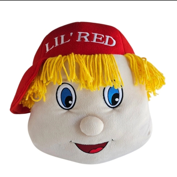 RARE LIL' RED NEBRASKA CORN HUSKERS PLUSH PILLOW HEAD LARGE 12" - Picture 1 of 7